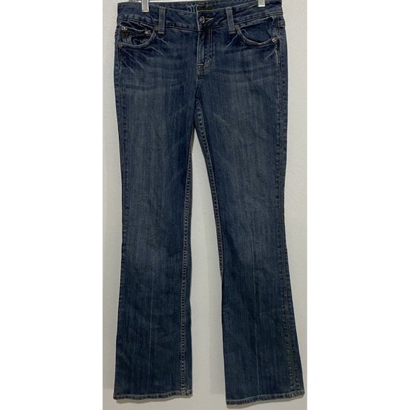 Miss Me JP4891 Women's Size 28 Embroidered Western Blue Jeans 28" x 33" - Picture 1 of 8